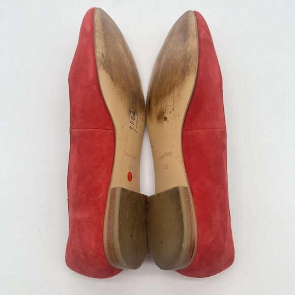 Red Suede Flats with Lip Embroidery‎ from & Other Stories Women's Size 40 - Picture 14 of 16